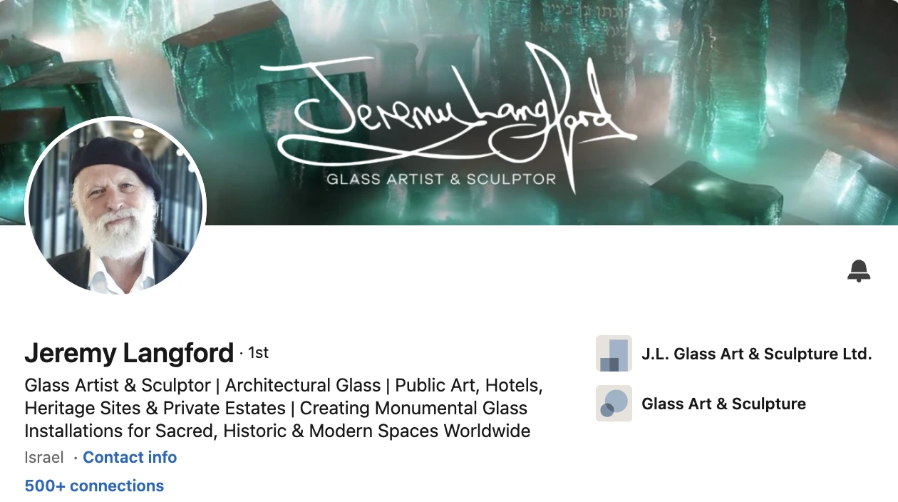 Jeremy Langford — Glass Artist & Sculptor LinkedIn profile